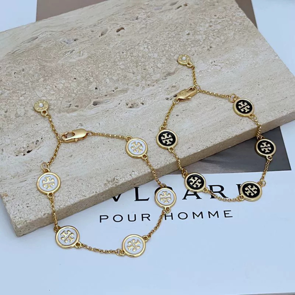 Tory Burch Enamel Alphabet Metal Bracelet